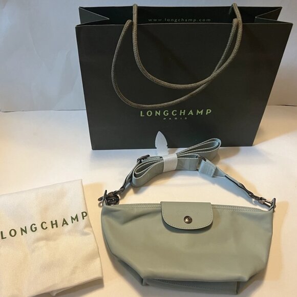 NEW Authentic Longchamp Le Pliage Xtra XS Crossbody Bag Vervain Cowhide Leather